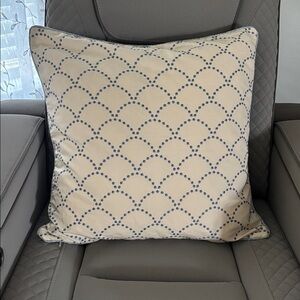 Barclay Butera by Eastern Accents Embroidered Lapis Scalloped Pillow Sham 22x22